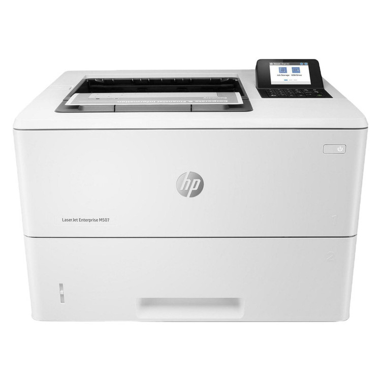 پرینتر اچ پی تک رنگ تک کاره با چاپ لیزری مدل LaserJet Enterprise M507dn، سایز چاپ A4، قابلیت چاپ دو رو، مجهز به پورتهای USB 2.0 و Ethernet